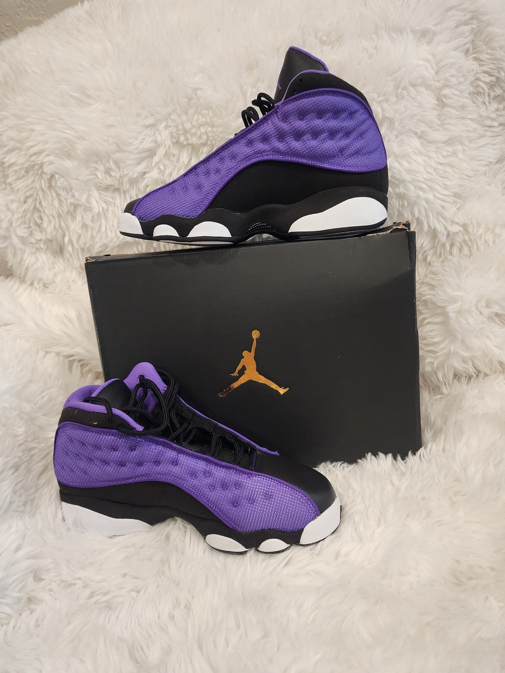 Jordan Retro Purple and Black Women's Basketball Shoes